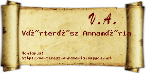 Várterész Annamária névjegykártya
