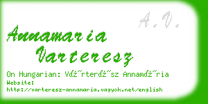 annamaria varteresz business card